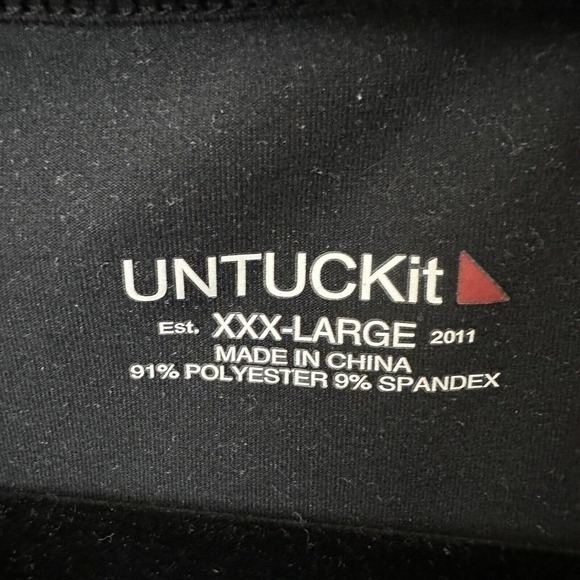 Untuckit T Shirt Clarendon II Short Sleeve Performance Tee Men's Black Size 3XL - Picture 3 of 5